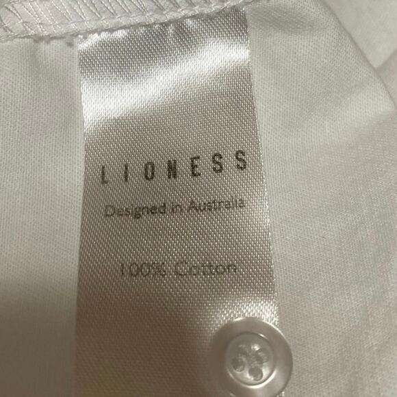 Lioness Women's White Open Back Long Sleeve Button Up Shirt Crop Top Size M - Picture 4 of 4